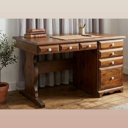Vintage Ethan Allen 12-4052 Old Tavern Trestle Desk. Solid Pine Vintage Ethan Allen 12-4052 Old Tavern Trestle Desk. Solid Pine