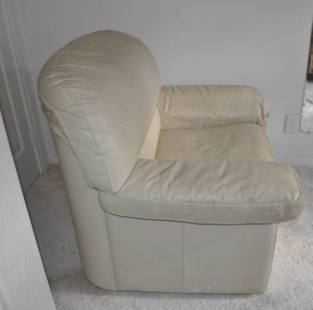 Leather white sofa chair 1