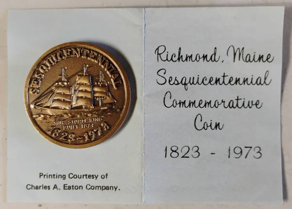 Richmond Maine Sesquicentennial 1973 Bronze 1