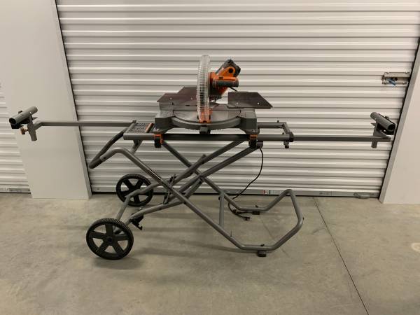RIDGID 12 in. COMPOUND MITER SAW WITH STAND - $330 (Libertyville)63471435238785120