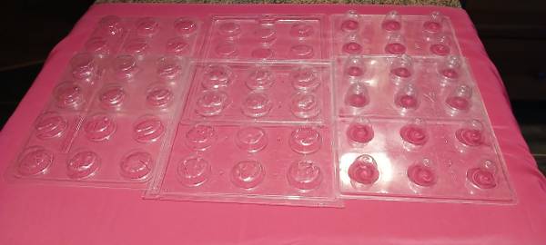 Lot of 6 Chocolate Candy Molds 2 Bon Bon and 4 Peppermint Patty 1