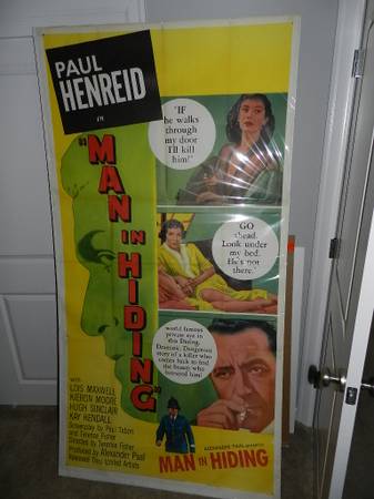 1953 MAN IN HIDING MOVIE POSTER- LARGE 2 SHEET- EXCL. 1