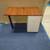 3- Cherry 42w X 24d Desk w/ White Metal 2 or 3 Drawer Locking File Cab 1 thumbnail