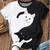 Yin Yang Cat T-Shirt - Ladies Size 3XL 5 thumbnail