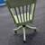 Antique Oak Bankers Chair Swivel Office Desk Chair Moss Green 11 thumbnail