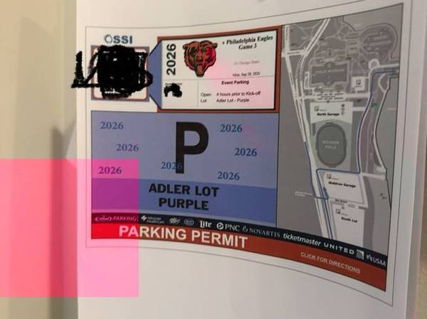 Chicago Bears- Parking Pass 1
