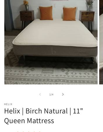 Nearly new latex hybrid queen mattress 1