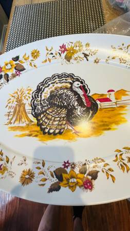 VINTAGE 1970'S APOLLO WARE MELMAC TURKEY PLATTER THANKSGIVING LARGE4 1