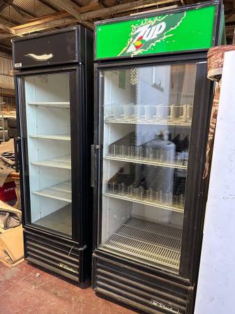 Two True Commercial Glass Single Door Refrigerator's 1