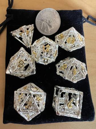 Dice Set - Druid Hollow Metal - D&D Dungeons and Dragons 1