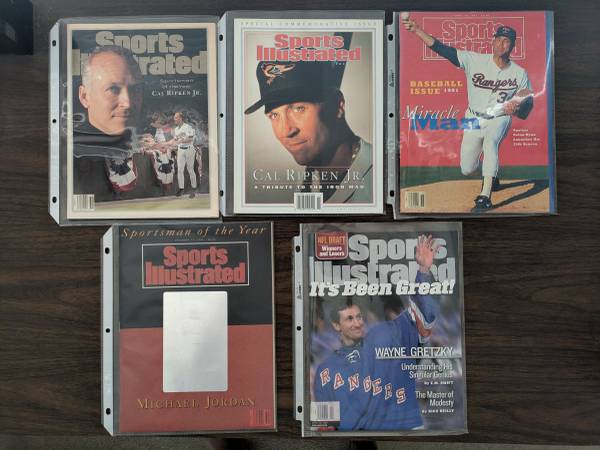 SI magazine lot of 5.  Ripken 2, Jordan, Gretzky and Ryan 1