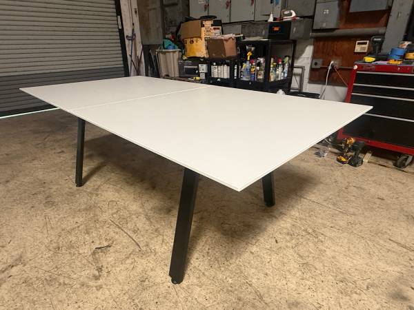 New 7 Ft x 3.5 Ft Rectangular Table W/ Black Metal (Or Silver) V Legs 1