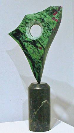 Ruby Zoisite Sculpture "Phoenix Rising", Bellingham artist M. Jacobsen 1