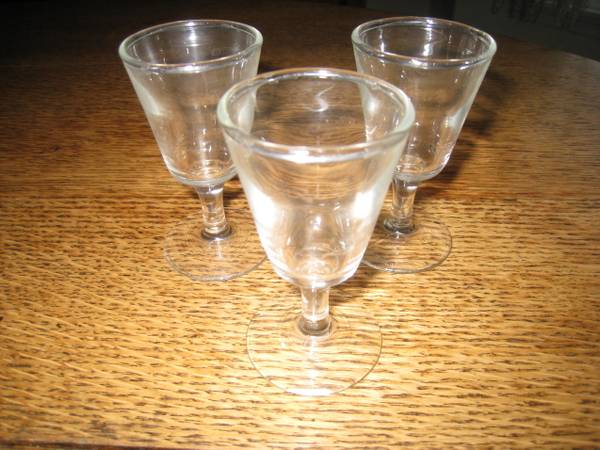 Vintage Barware Accessories: Set of 3 Stemmed Shot Glasses!!! 1