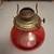Vintage Eagle Ruby Red Hurricane Oil Lamp w/Chimney 2 thumbnail