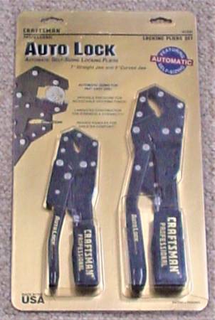 CRAFTSMAN PROFESSIONAL AUTO LOCK PLIERS 7" Straight & 9" Curved Jaw 1