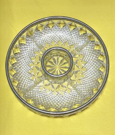 1950’s  Crystal Bowl Relish Dish - 5” x 8” 1