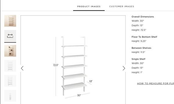 CB2 Stairway 72.5" White Metal Wall Mount Bookcase Display Shelves - 2 - $449 (Chicago)63471434473217123