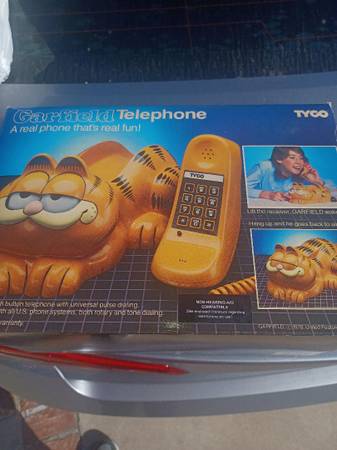 Vintage Tyco Garfield Orange Telephone 1981 1