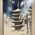 Mid Century Modern Temple in Snow Woodblock with Bamboo Frame 2 thumbnail