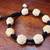 Vintage ivory hand carved rose beads bracelet 1 thumbnail
