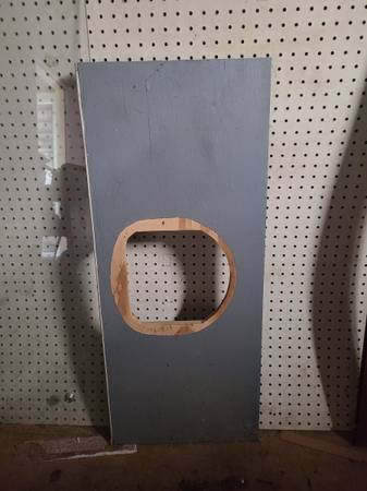 Cat door cutout piece of wood 1