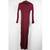 Long Sleeve Maxi Dress High Neck Fitted Bodycon Dress Red M 2 thumbnail