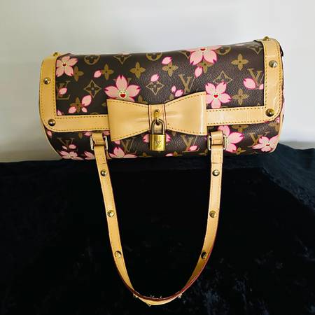 AUTHENTIC Louis Vuitton x Takashi Murakami Cherry Blossom Papillon Studded Bag - 1