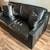 Black Leather Couch & Grey Couch Cover 4 thumbnail
