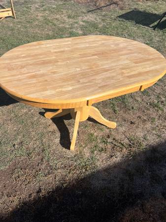 Refinished Wooden Dining Table & 4 Chairs 1