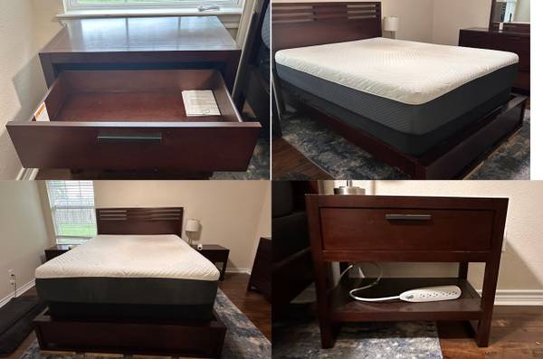 Queen sized bed and night stands 1