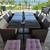 Outdoor wick dining table with chairs 4 thumbnail