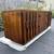 LANE AMERICAN MODERN WALNUT CREDENZA CHINA CABINET. SCULPTURAL BLOCK FACADE. 6 thumbnail