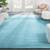 Brand New 5 x 7 Light Blue Faux Rabbit Fur Super Soft Luxe Glam Rug 1 thumbnail