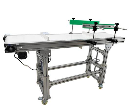 110V Double Fence Conveyor Machine With White PVC Belt 230560 1