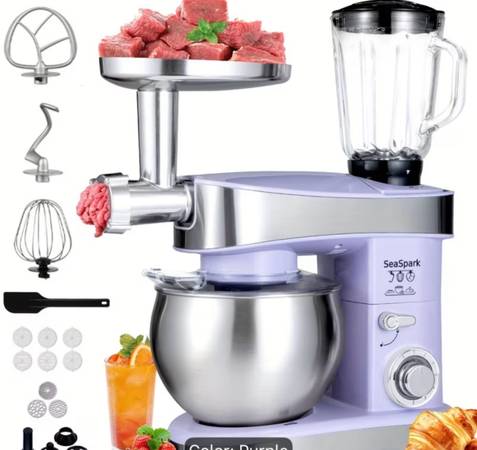 SeaSpark Multi-Function Stand Mixer with Meat Grinder and Blender 1