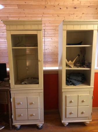 Decorative Cabinet Set 1) Carrio Cabinet & 1) Book Shelf 1