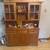 Vintage Solid Pine Buffet with Glass Hutch – Rustic Farmhouse Storage 2 thumbnail