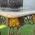 Vintage wrought iron side end coffee table with glass top 1 thumbnail