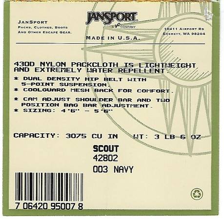 JanSport External Frame Backpack 1