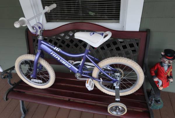 Cute Novara Firefly 16-inch White and Purple Bicycle 1