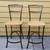 Vintage Breakfast Bar Height Wood Metal Iron Chairs Pair 1 thumbnail