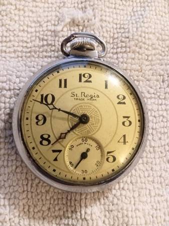 Vintage St. Regis 1950's Pocket Watch Movement Mechanical Wind Up Accu 1