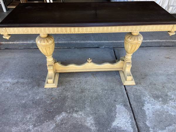 Antique Gothic Jacobean console library table 1