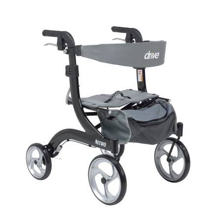 Nitro Aluminum Rollator, Hemi Height, 10" Casters Item # RTL10266BK-H 1
