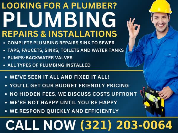 🚰PLUMBER - PLUMBING PROBLEMS? WE FIX IT RIGHT THE FIRST TIME - CALL 1