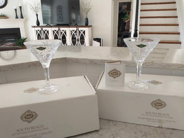 24 % LEAD CRYSTAL Martini Glasses,  8 -Eight 1