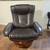 Benchmaster genuine leather swivel reclining chair with matching ottoman 14 thumbnail