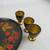 Russian Khokhloma Painting Factory Lacquered Wood Wine Set Cups  Tray 4 thumbnail