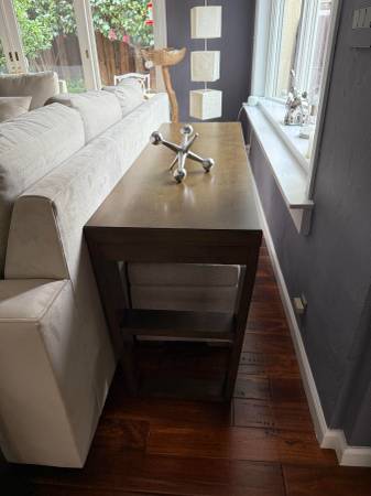 like new console table with storage stools 1